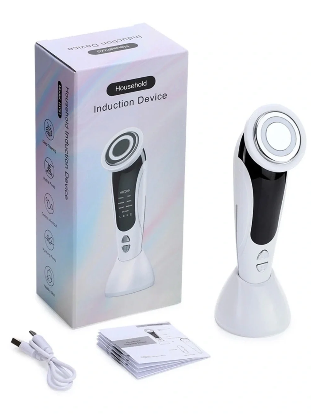 LED Facial Massager Face Beauty Tool 7 Modes Skin Care Wand New